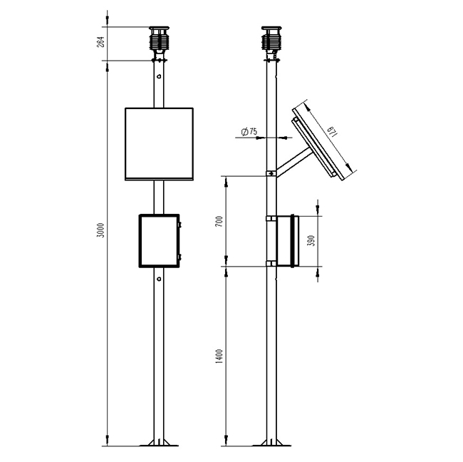氣象監測預警系統產品尺寸圖